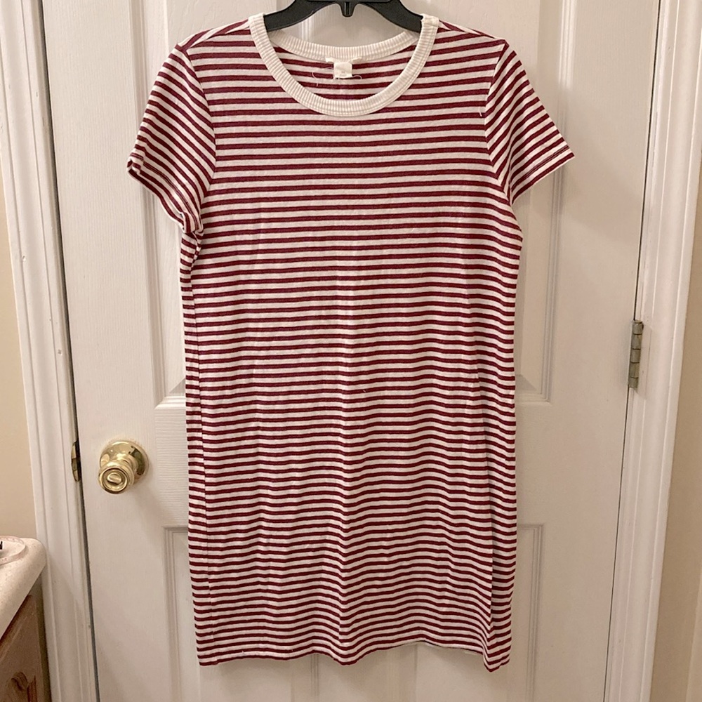 Red and White Striped Loft Dress